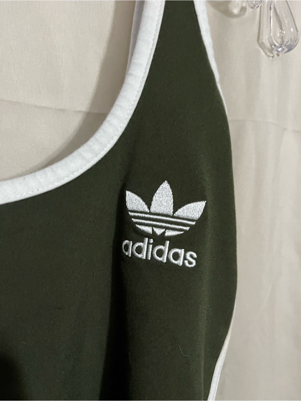 adidas Black One-Piece Swimsuit with White Trim and Stripes - Picture 2 of 6
